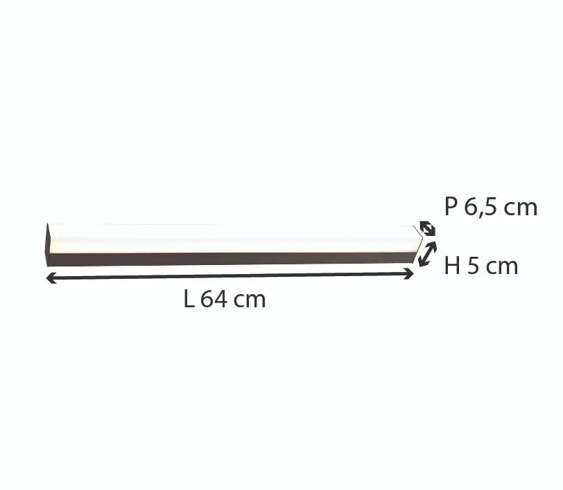 Voltman réglette salle de bain 60 cm noire LED IP44