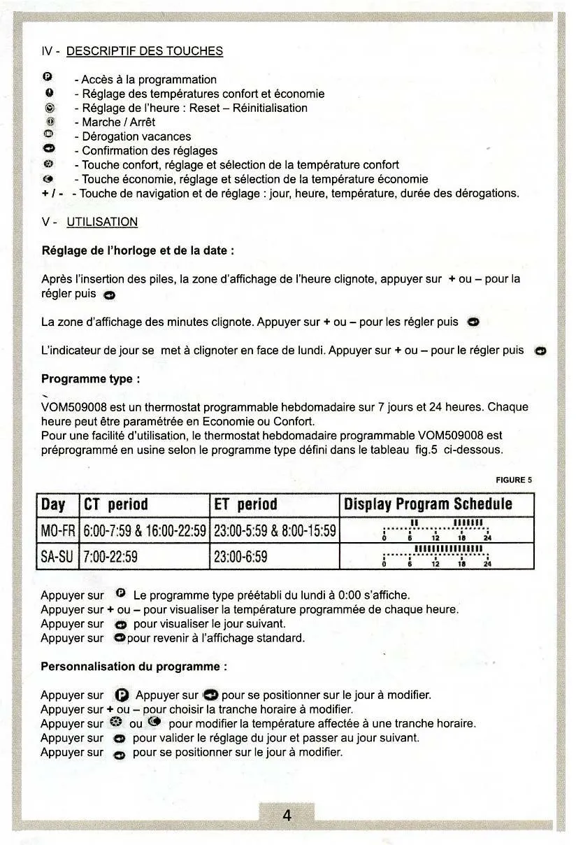 Voltman thermostat électronique digital hebdomadaire 2 fils