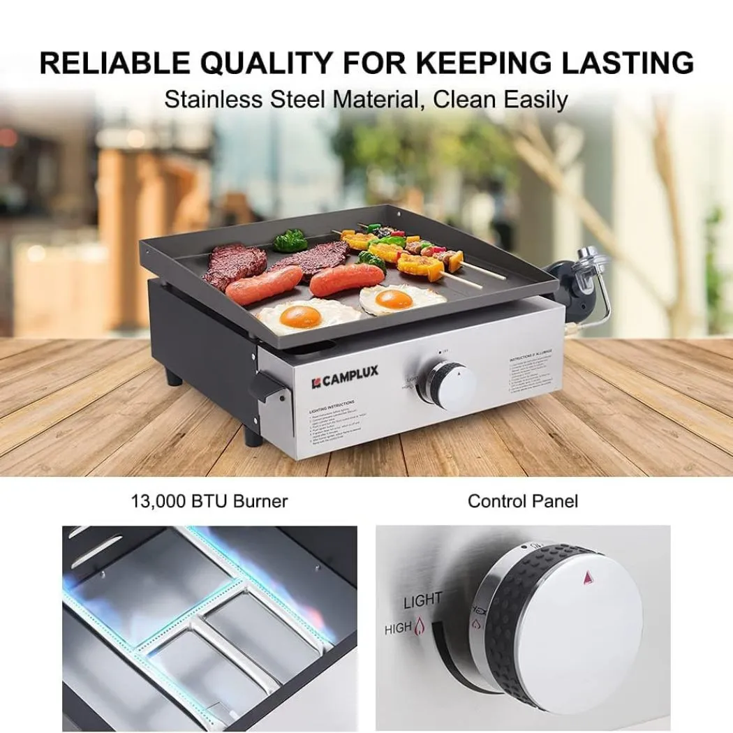 Camplux 17 pouces plancha gaz portable 13000 BTU