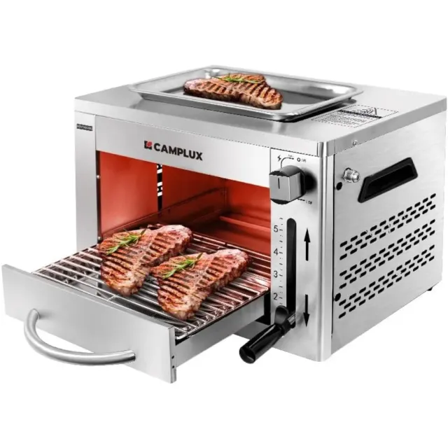 Camplux SG102 grill steak gaz 880°C 3,2kW 5 hauteurs