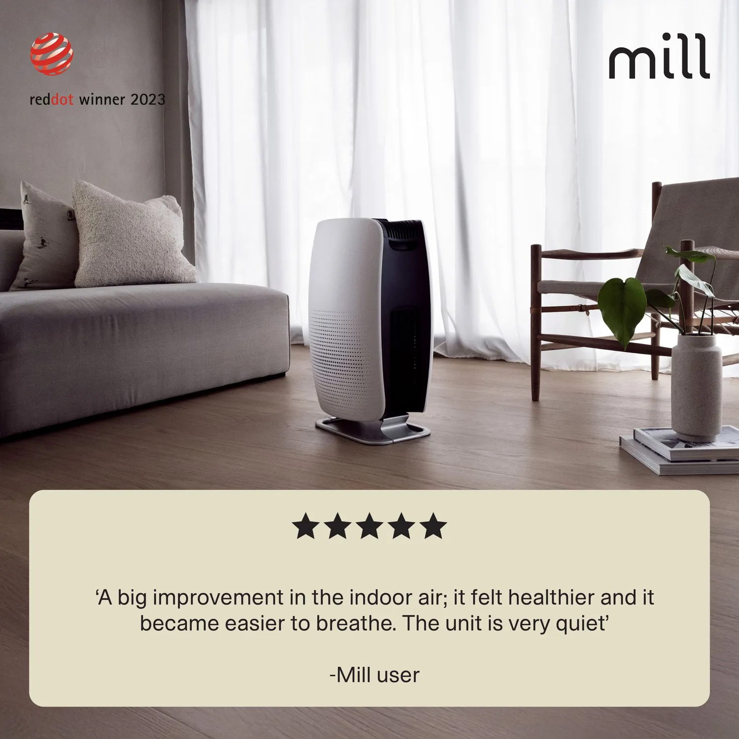 Mill Silent Pro purificateur d'air silencieux chambre