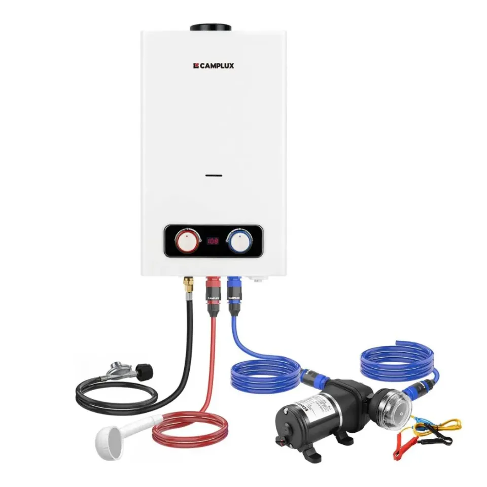 Camplux BD264 Chauffe-eau portable gaz 10L avec pompe