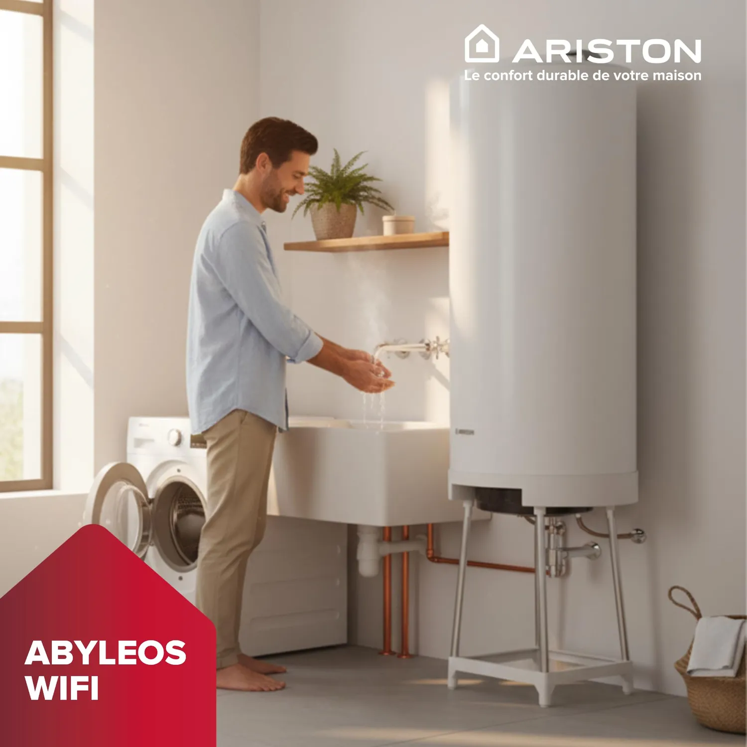 Ariston Abyleos Xpert Wifi chauffe-eau 200L stéatite mural