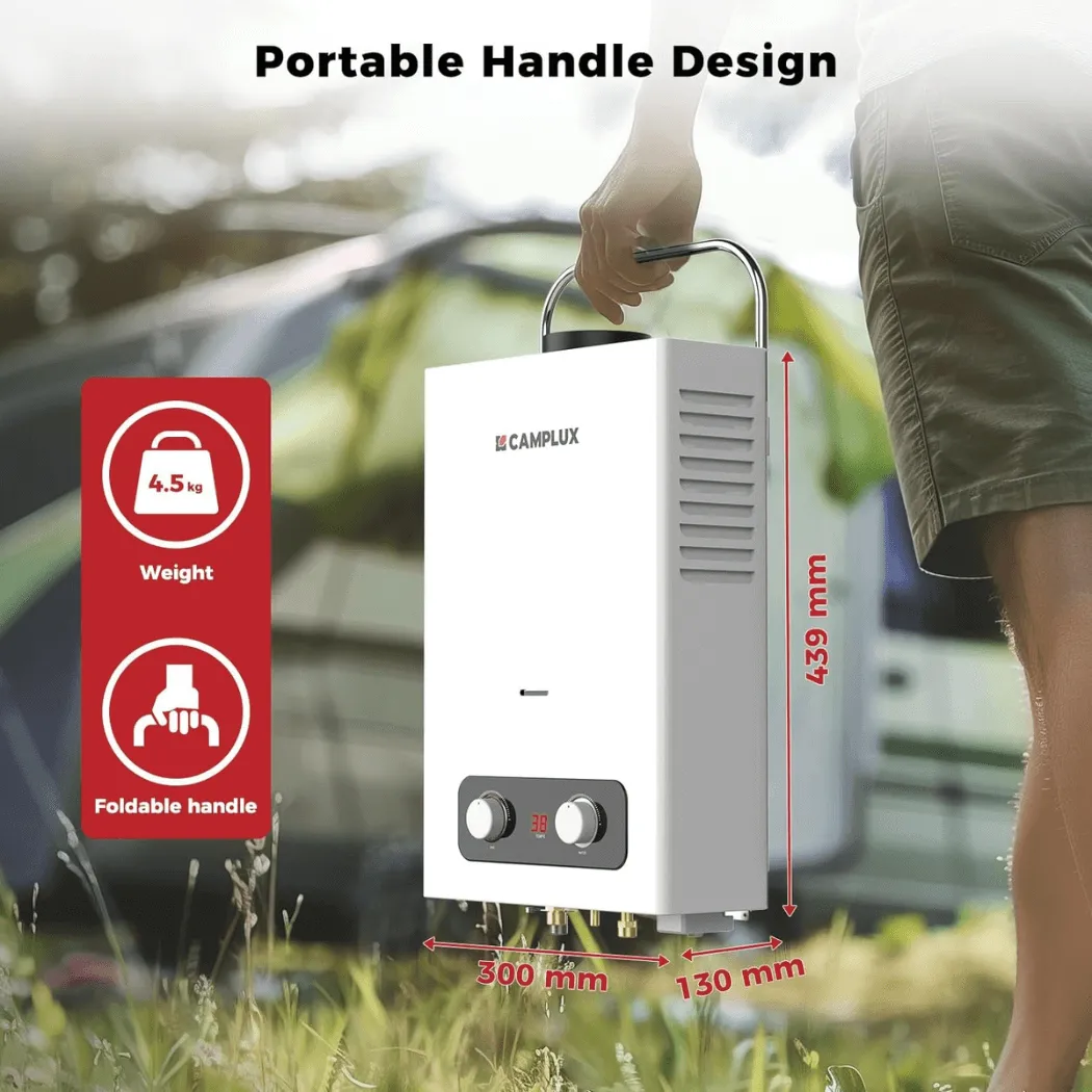 Camplux BD158 chauffe-eau gaz portable 6L 37 mbar