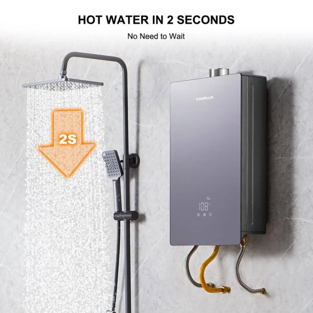 Camplux 4.22 GPM chauffe-eau gaz sans réservoir propane gris