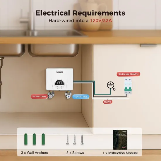 Camplux chauffe-eau électrique 3,5 kW 120V blanc