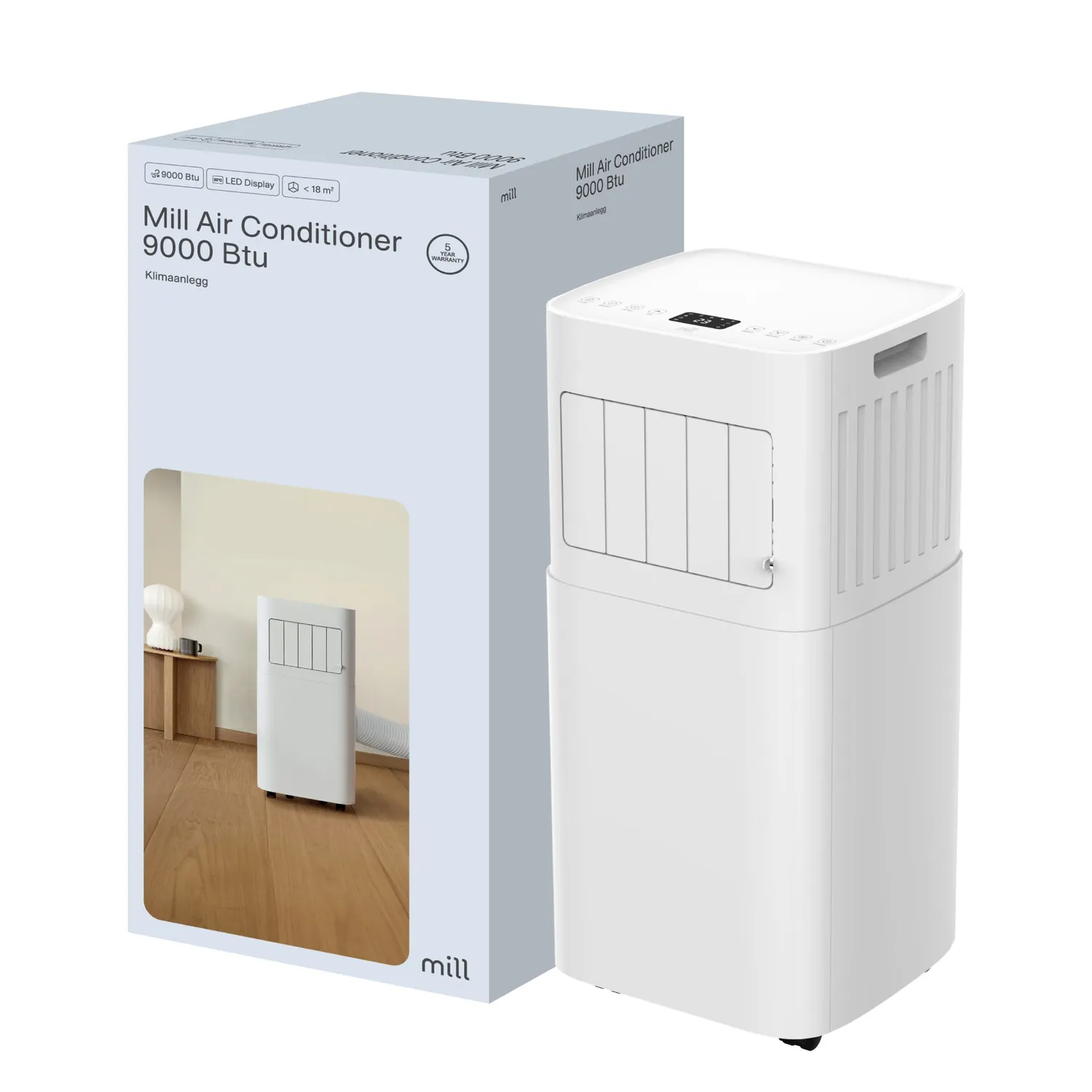 Mill 9000 Btu climatiseur mobile réversible froid