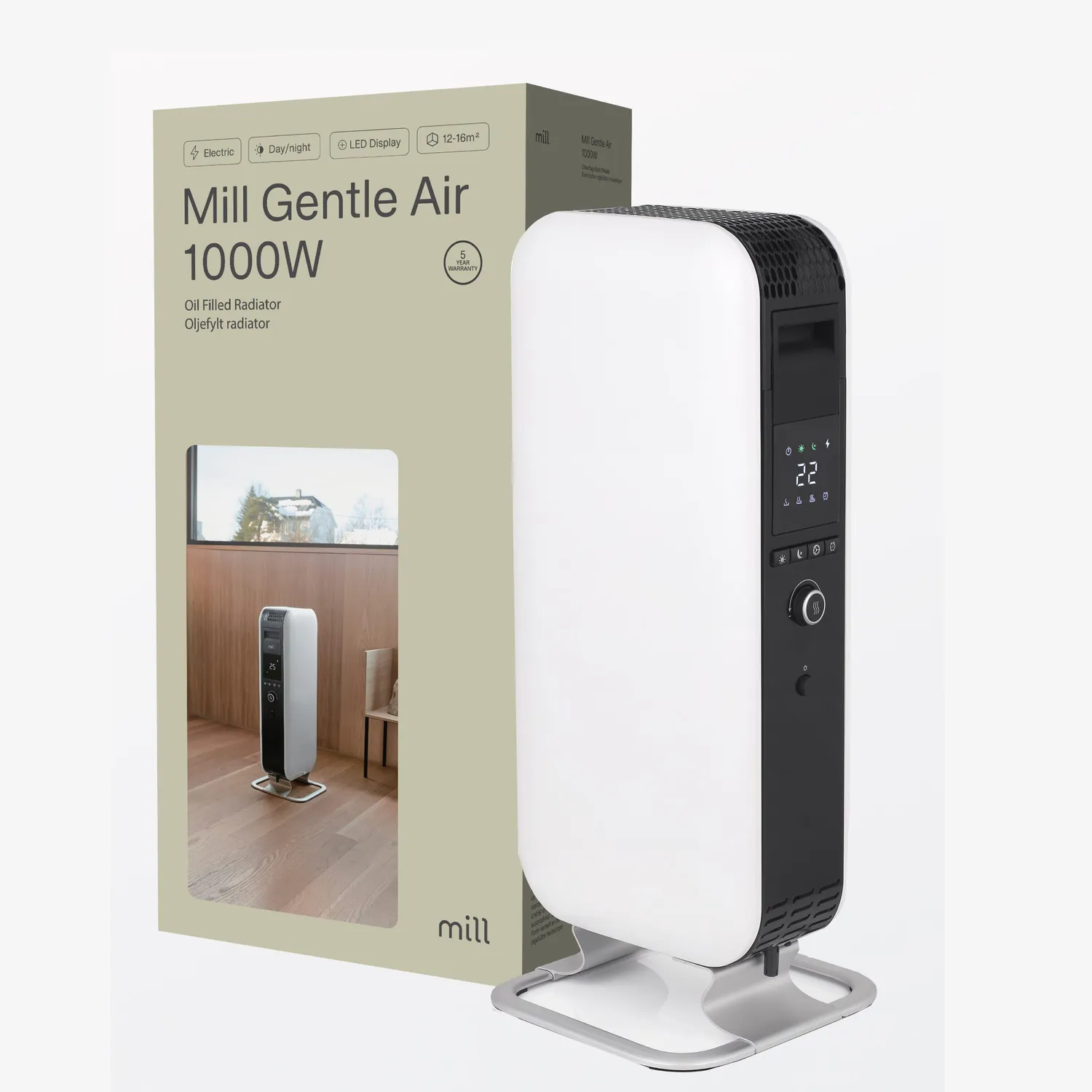 Mill Gentle Air radiateur bain d'huile 1000W mobile