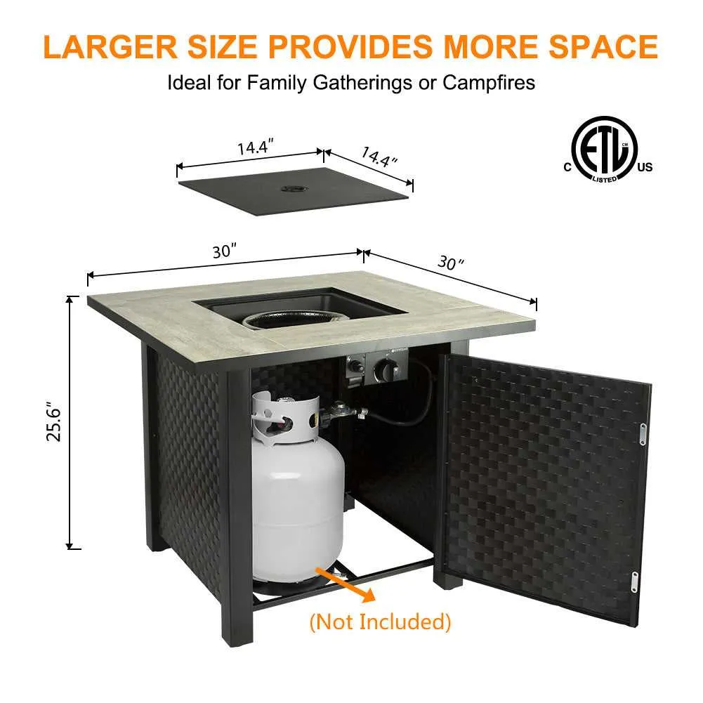 Camplux 30" table brasero propane 50000 BTU avec couvercle