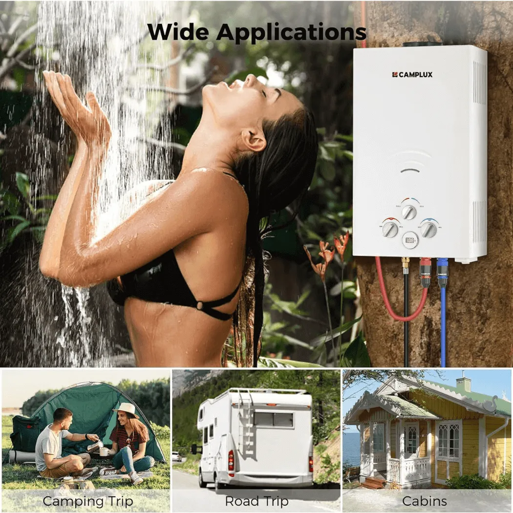 Camplux chauffe-eau propane portable 2,64 GPM + pompe