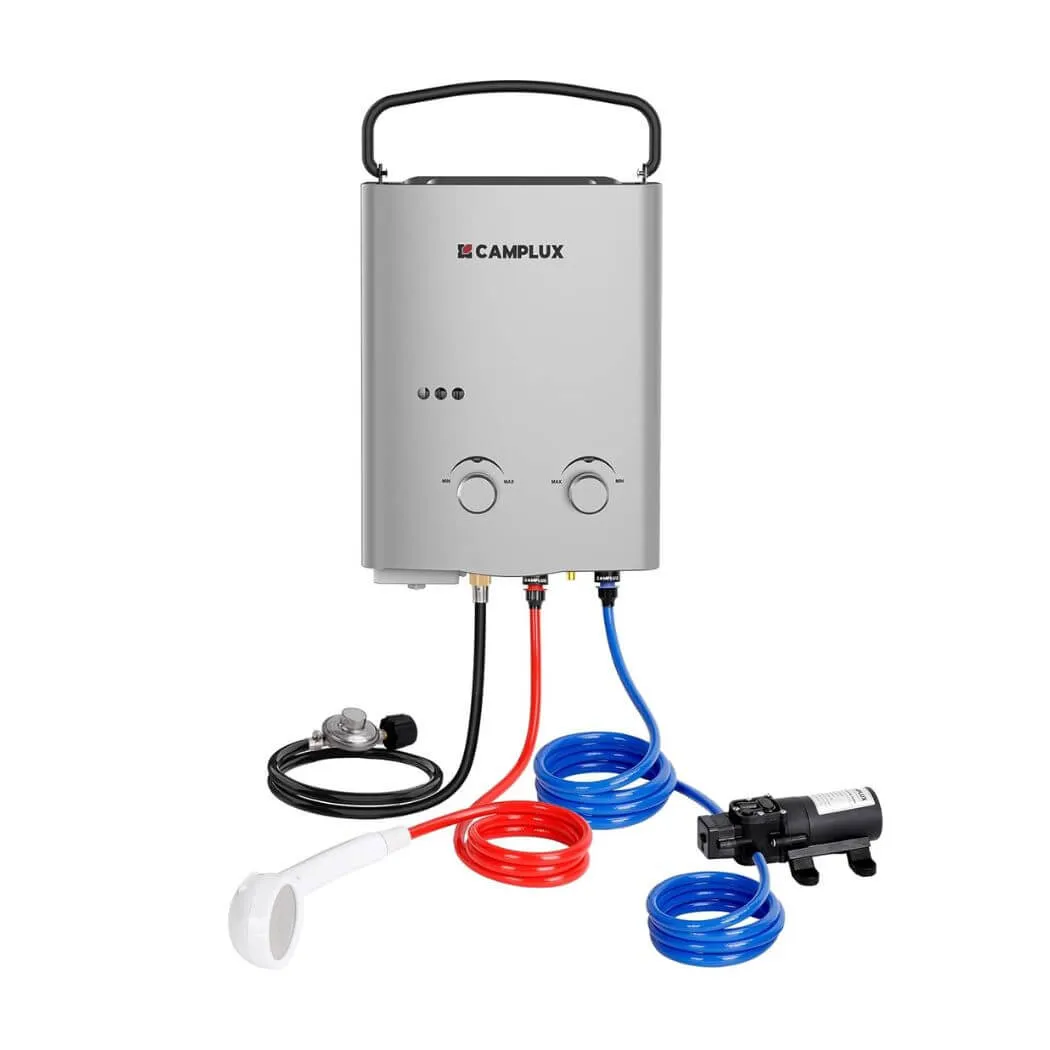 Camplux Kit Camping-Car Chauffe-Eau Gaz Douche Extérieure Blanc