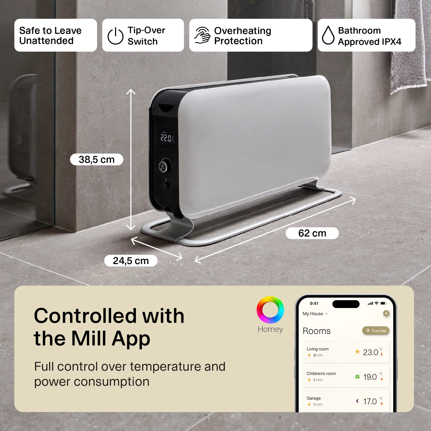 Mill WiFi Max chauffage portable 1500W connecté mobile