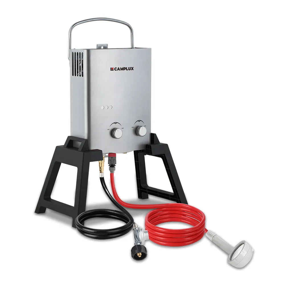 Camplux Kit Camping-Car Chauffe-Eau Gaz Douche Extérieure Blanc