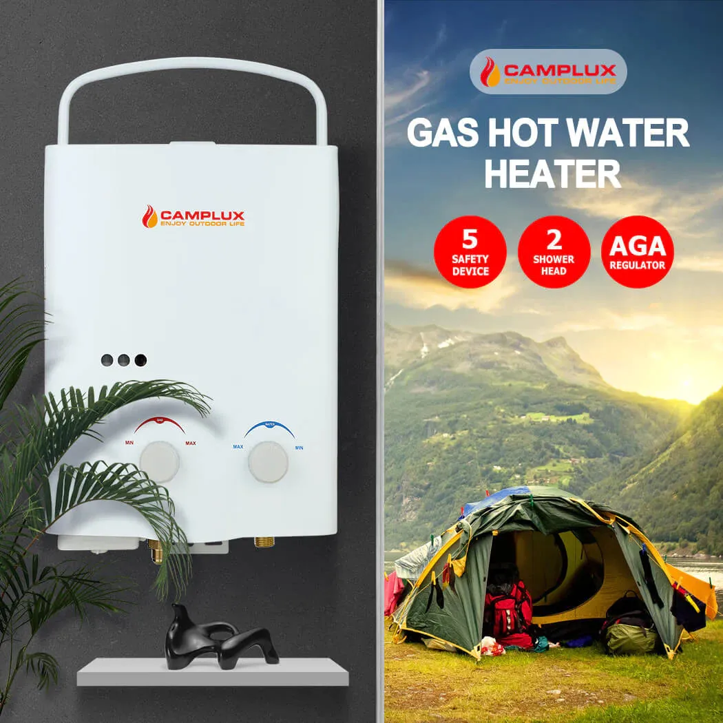 Camplux 5L chauffe-eau portable + pompe eau 6 L