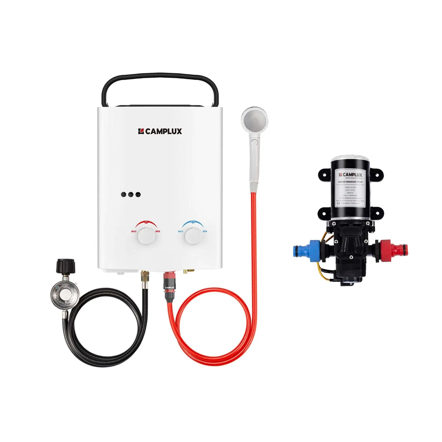 Camplux AY132P43 chauffe-eau portable 5L avec pompe extérieur