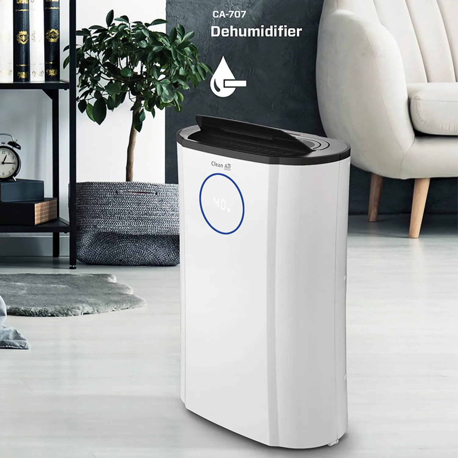 Clean Air Optima CA-707 déshumidificateur 20 L/jour 70 m² silencieux