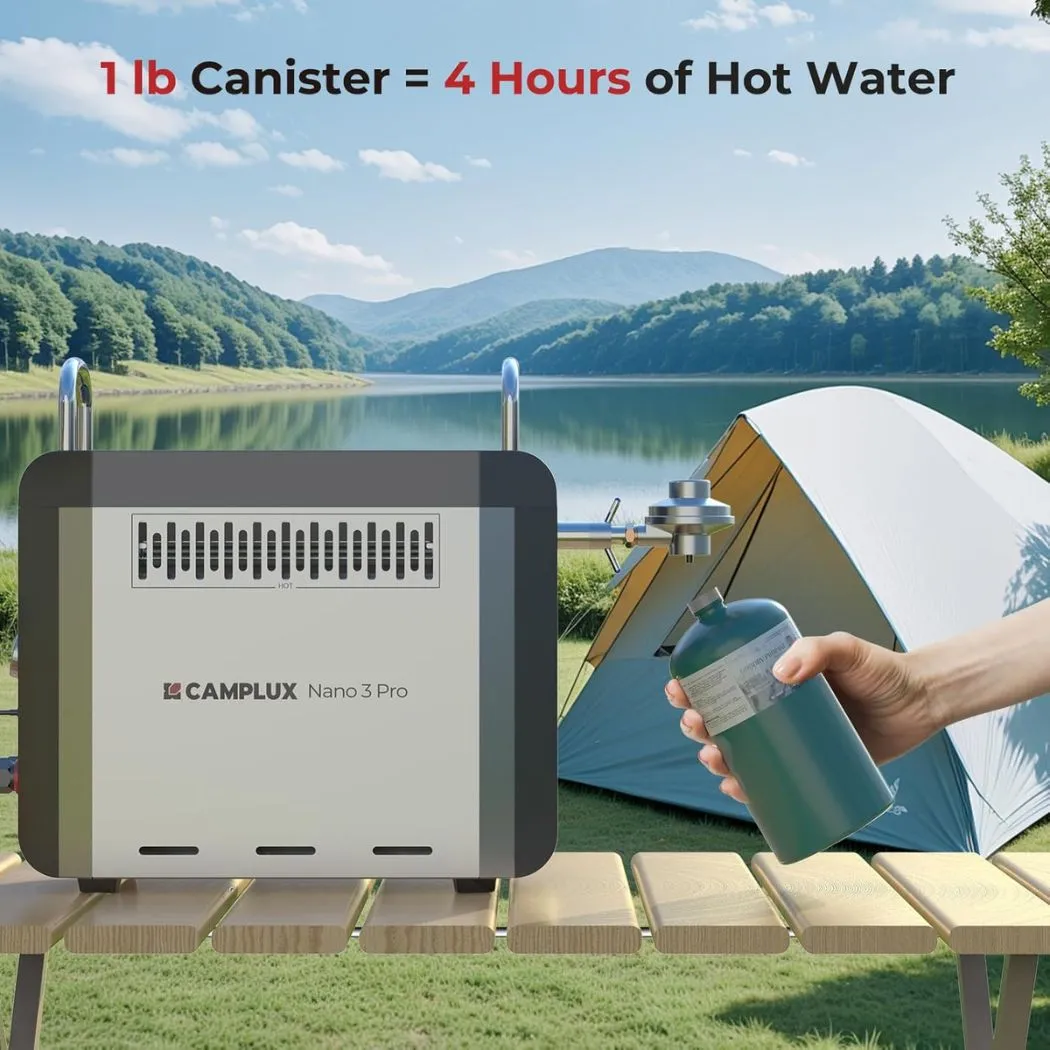 Camplux Nano 3 Pro chauffe-eau gaz portable sur batterie