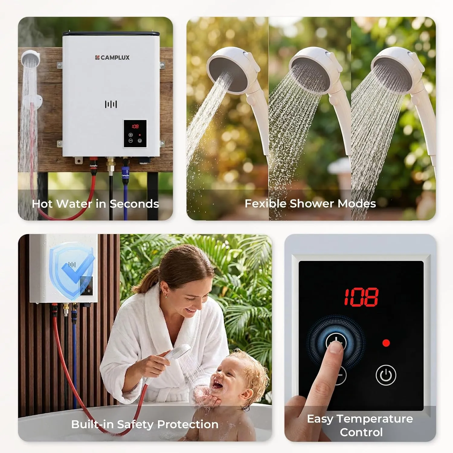 Camplux F10 Ultra chauffe-eau gaz thermostatique 10L