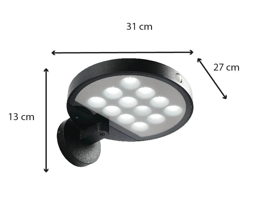 Voltman Iris VOM069216 applique solaire 600 lm détecteur noir