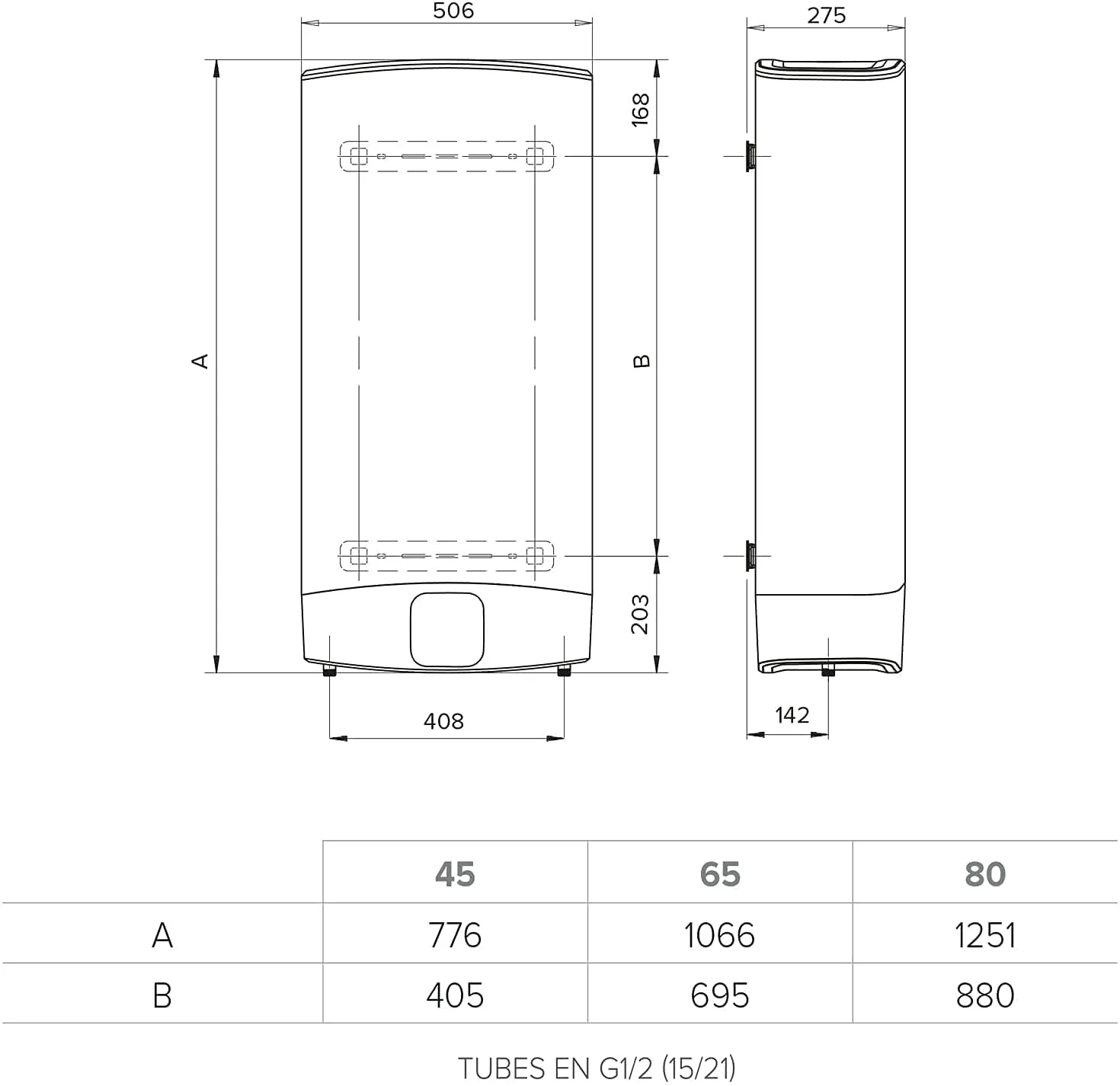 Ariston Hotpoint Velis Evo 65L chauffe-eau électrique plat