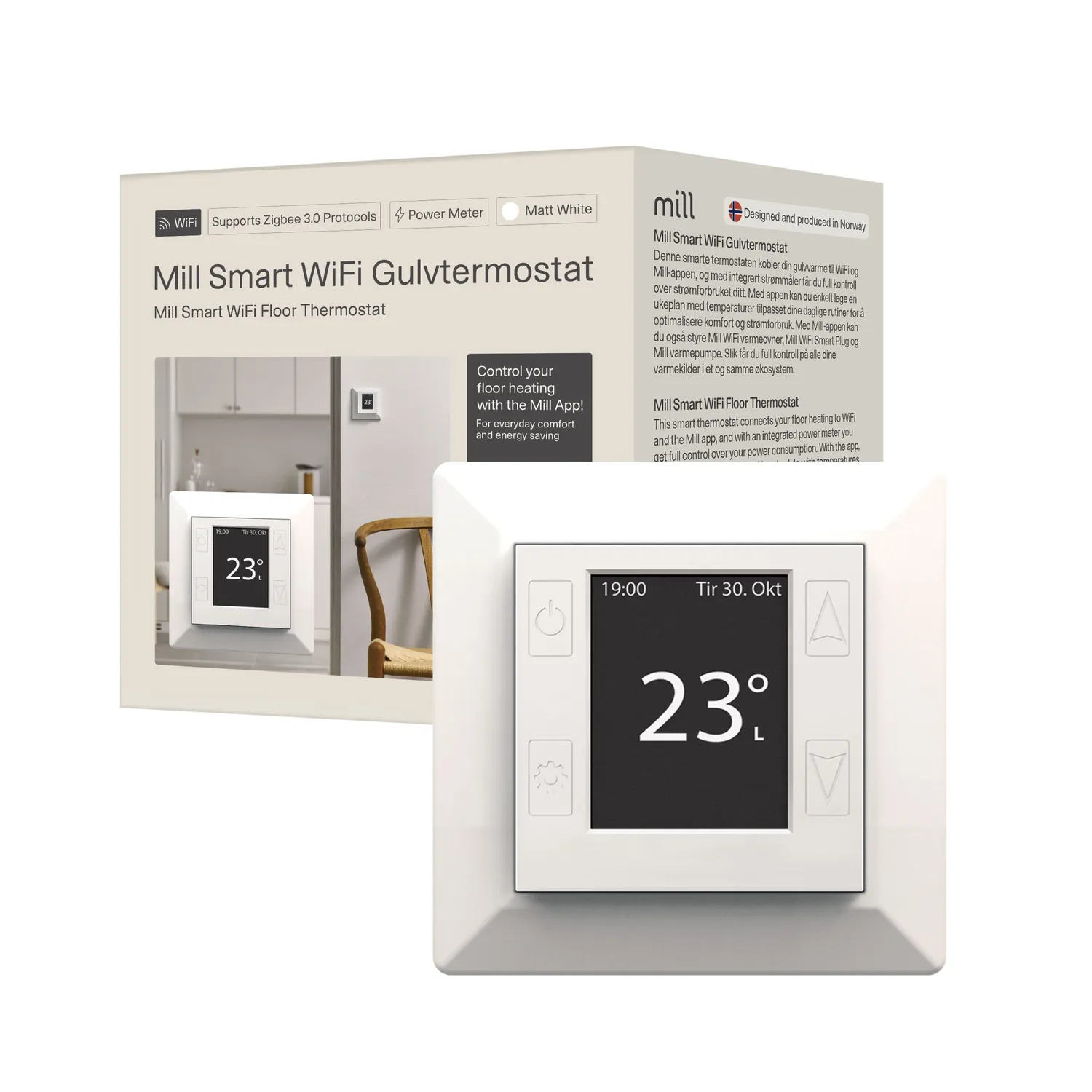Mill Smart thermostat sol WiFi blanc pilotage smartphone