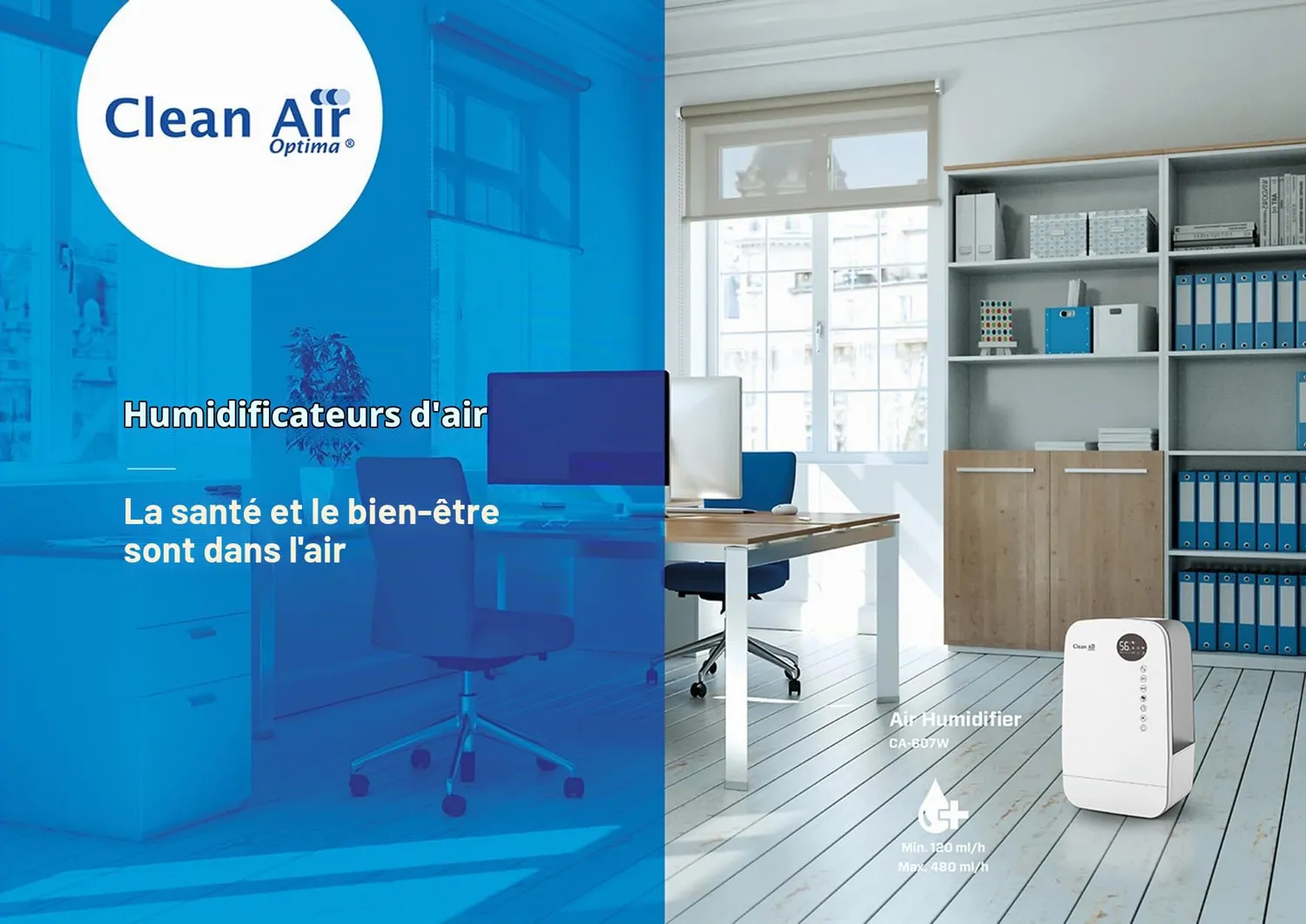 Clean Air Optima CA-607W humidificateur ultrason 65 m² UVC