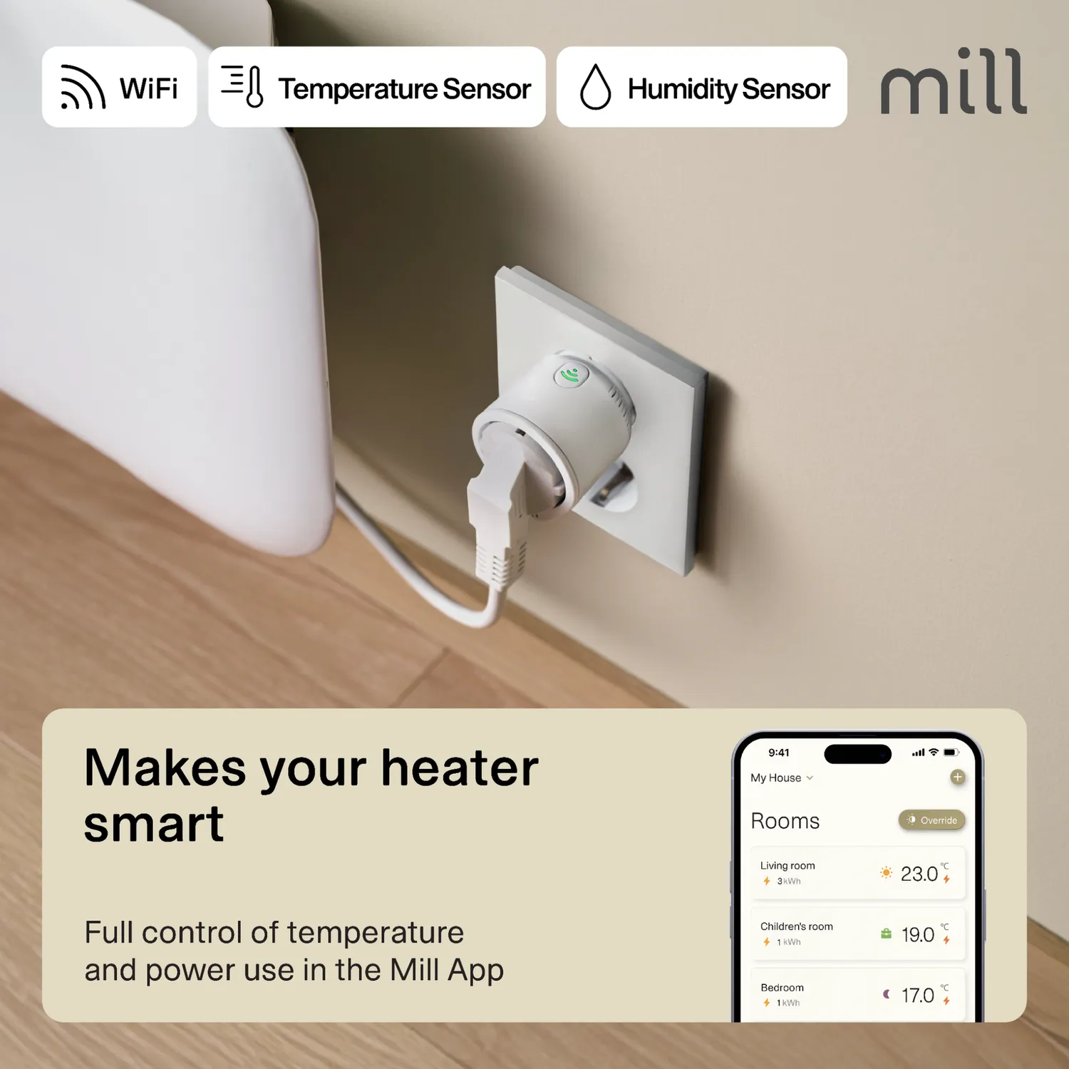 Mill Smart prise connectée WiFi suivi conso intérieure