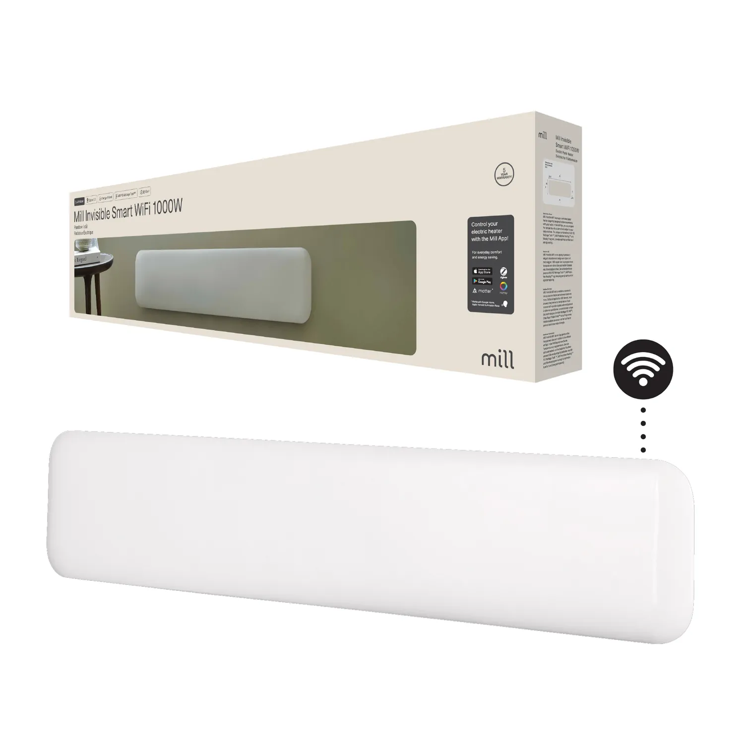 Mill Invisible Gen 4 convecteur WiFi bas 1000W