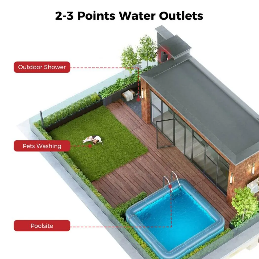 Camplux BW528B chauffe-eau gaz instantané extérieur 20L jardin