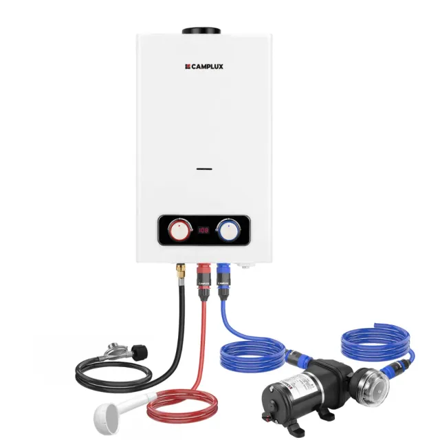 Camplux BD264 chauffe-eau gaz extérieur 10 L pompe incluse propane