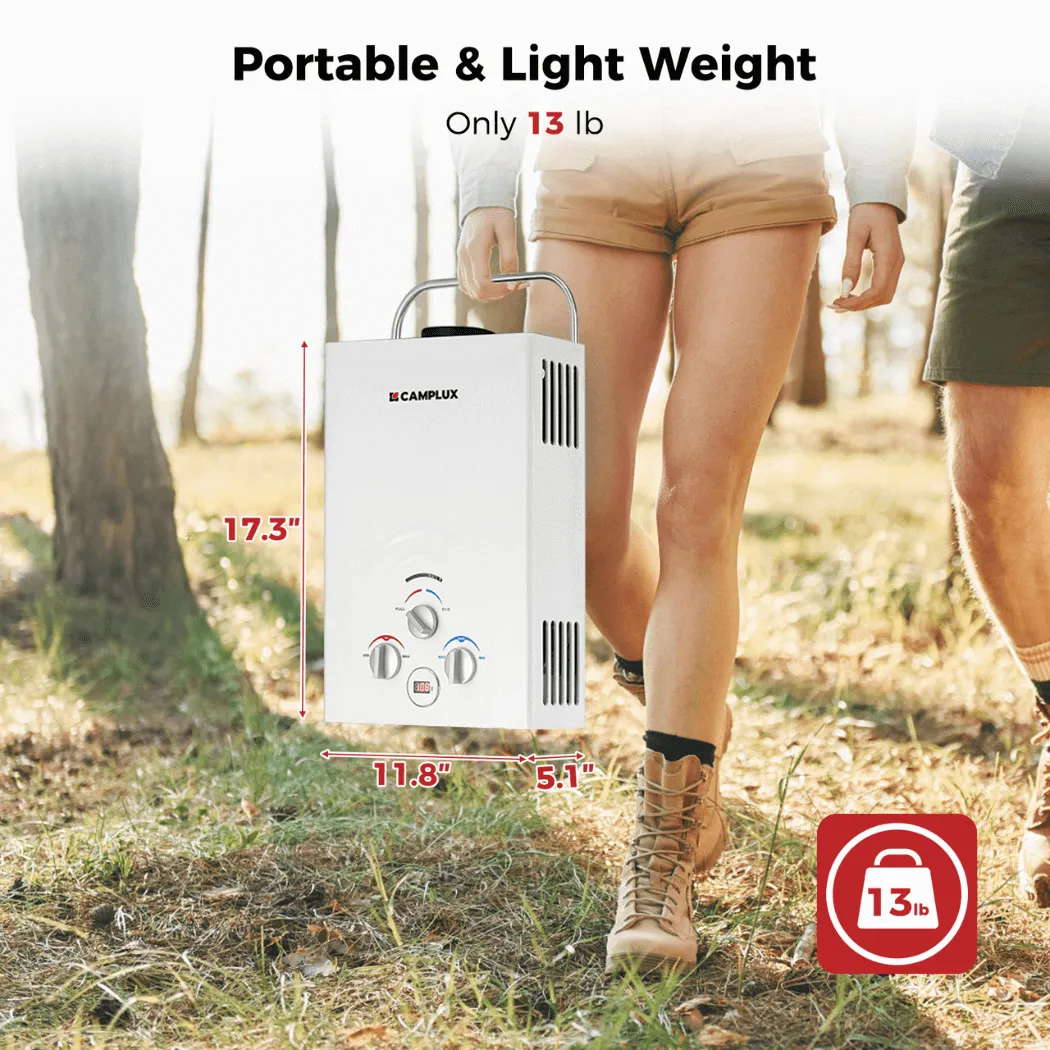 Camplux 1.58 GPM chauffe-eau portable propane blanc 6L