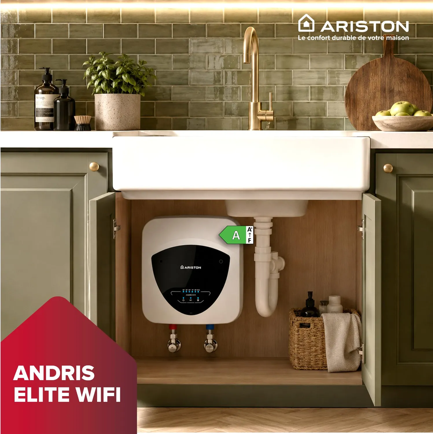 Ariston Hotpoint Andris Elite Wifi chauffe-eau 15 L sur-évier 2000W