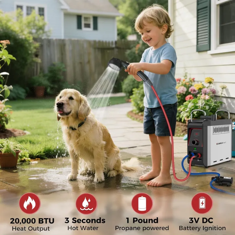 Camplux Nano 3 chauffe-eau gaz compact kit pompe
