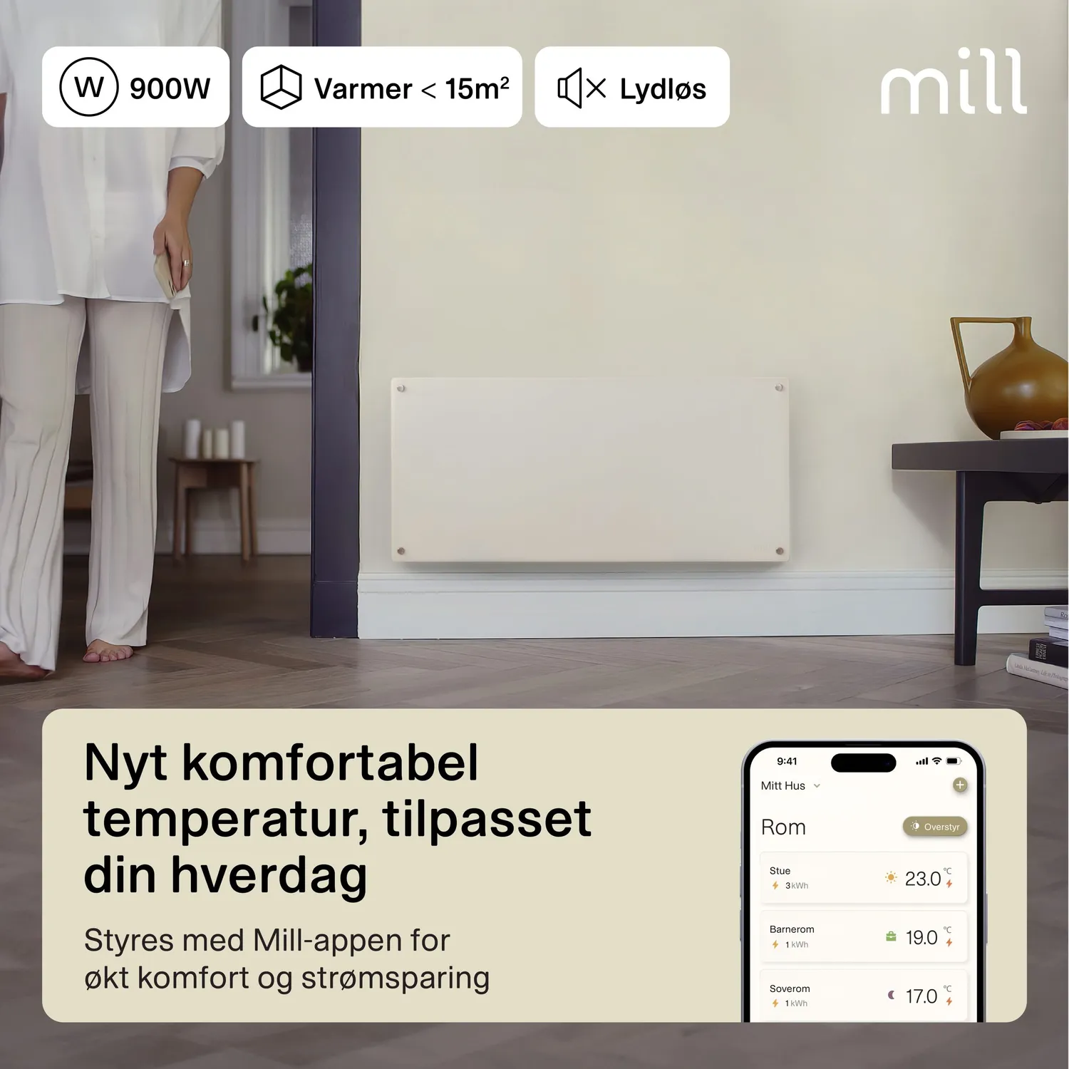Mill Glass Gen 4 radiateur panneau verre 900W WiFi
