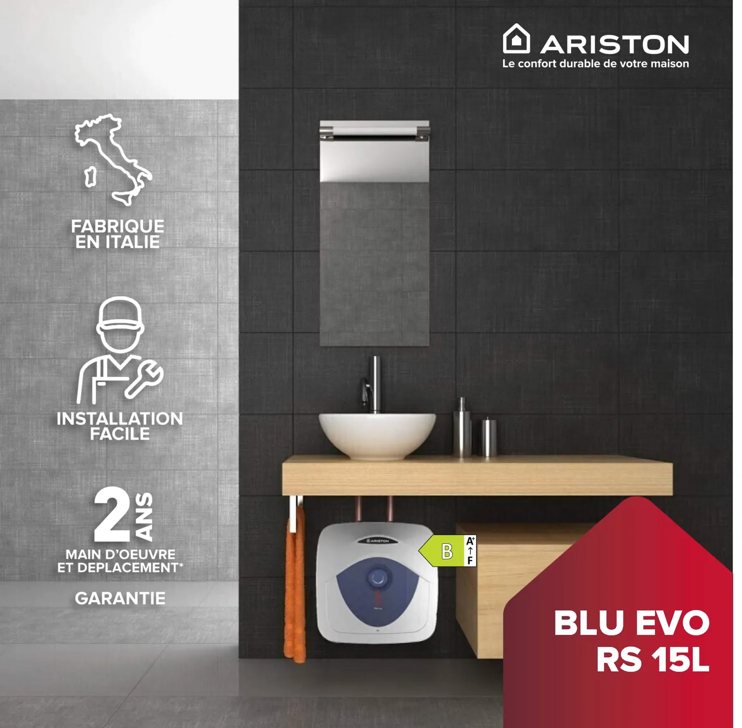 Ariston Blu Evo RS 15 L chauffe-eau sous-évier 2000 W