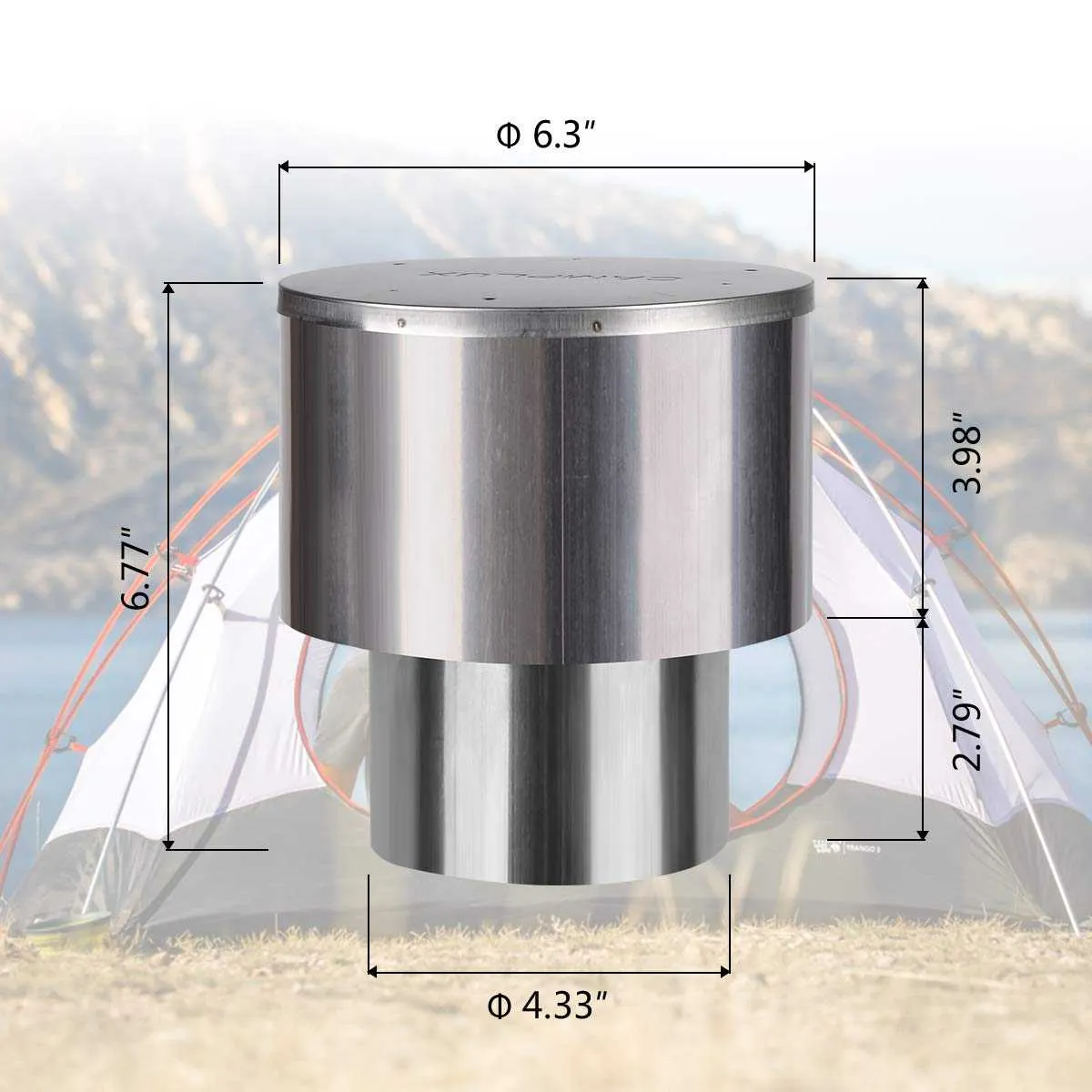 Camplux RC433 chapeau de pluie inox 110 mm chauffe-eau