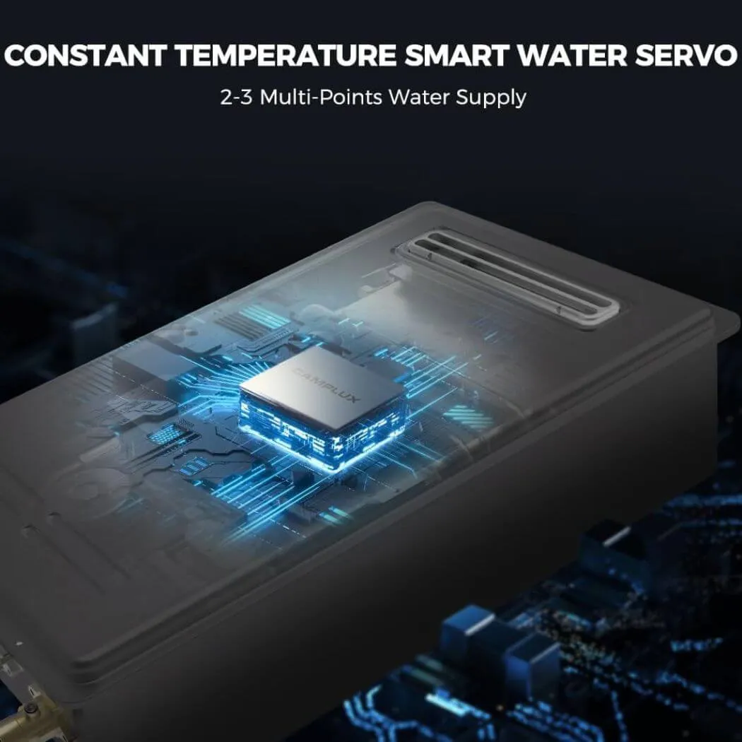 Camplux Chauffe-eau instantané 5,28 GPM propane gris extérieur