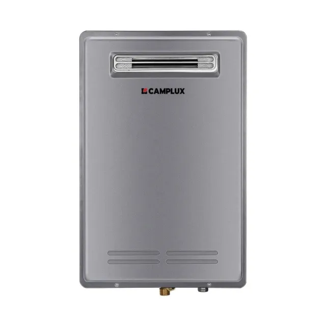 Camplux Chauffe-eau instantané 5,28 GPM propane gris extérieur
