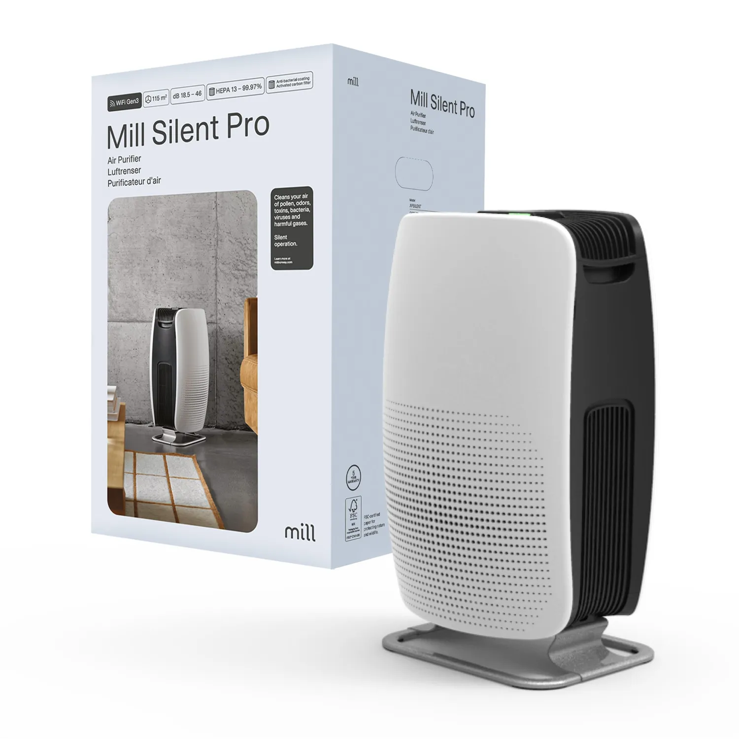 Mill Silent Pro purificateur d'air silencieux chambre