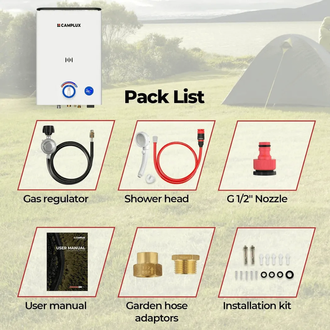 Camplux First F10 chauffe-eau gaz portable 10 L extérieur
