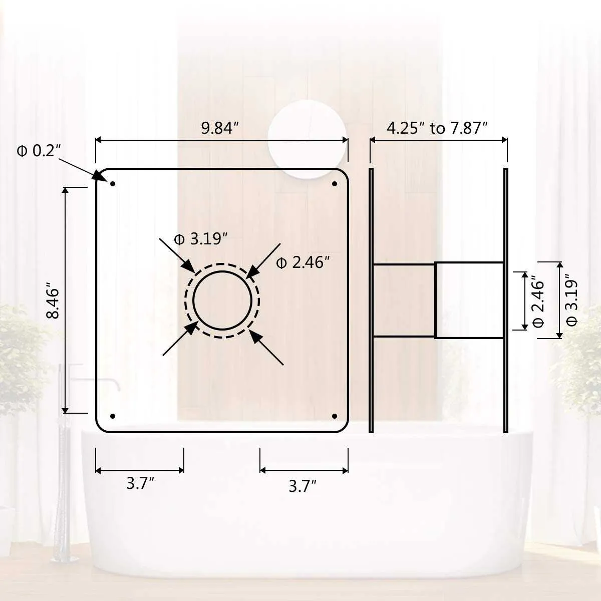 Camplux WT236 passe-mur 60 mm inox chauffe-eau