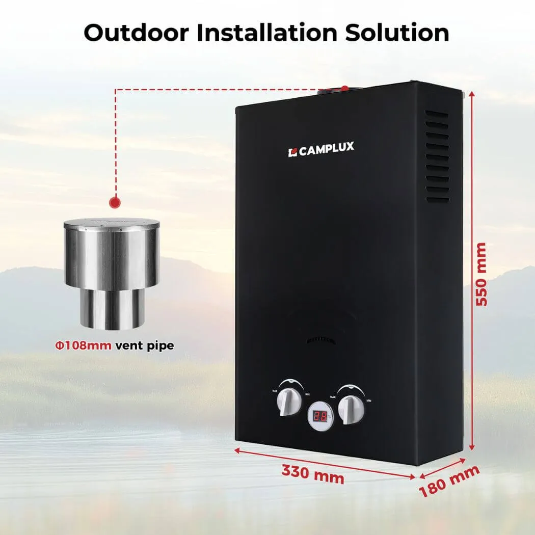 Camplux BW264BC chauffe-eau gaz portable 10L housse pluie