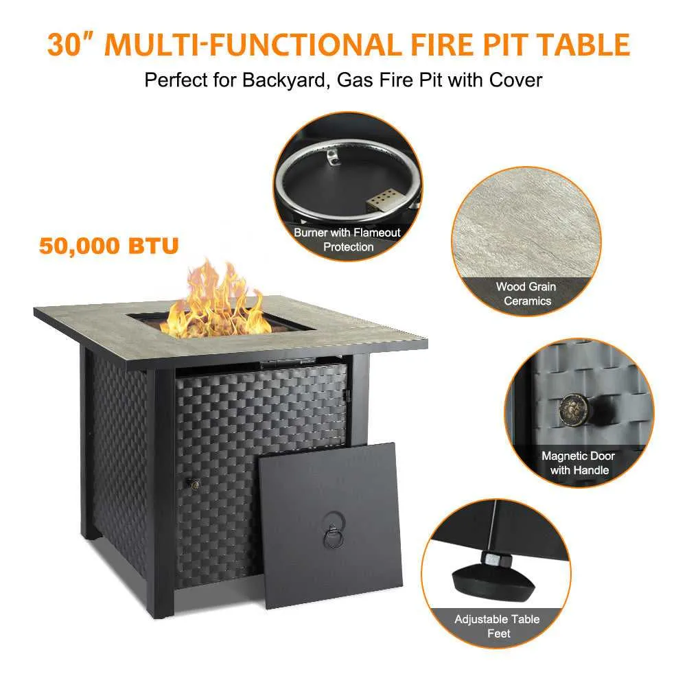 Camplux 30" table brasero propane 50000 BTU avec couvercle