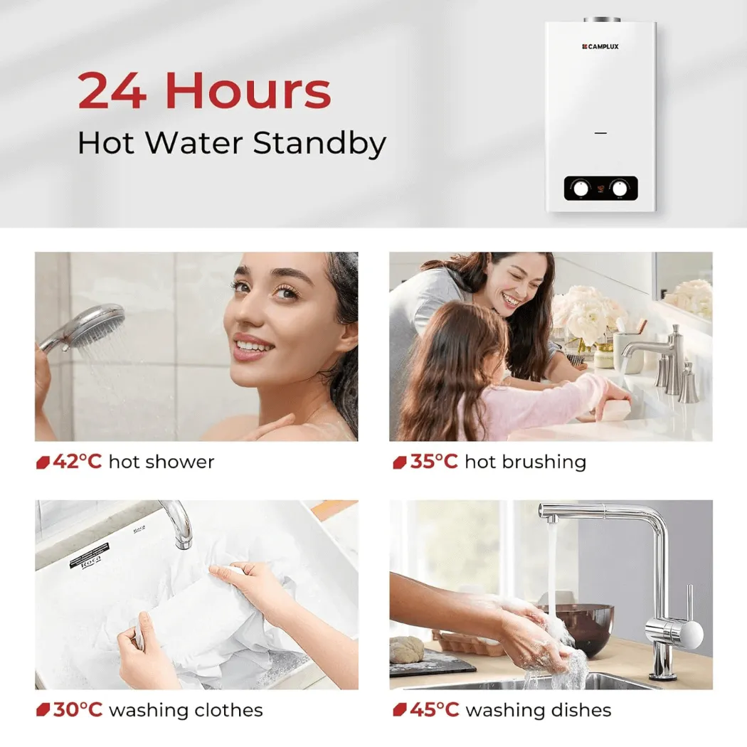 Camplux BY264 chauffe-eau gaz sans réservoir 10L 37 mbar