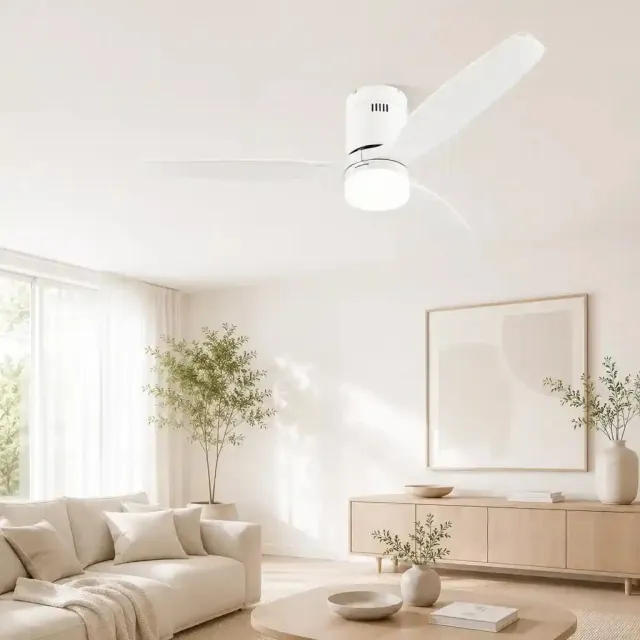 Bestherm Thomson ventilateur plafond LED 132cm blanc 38W