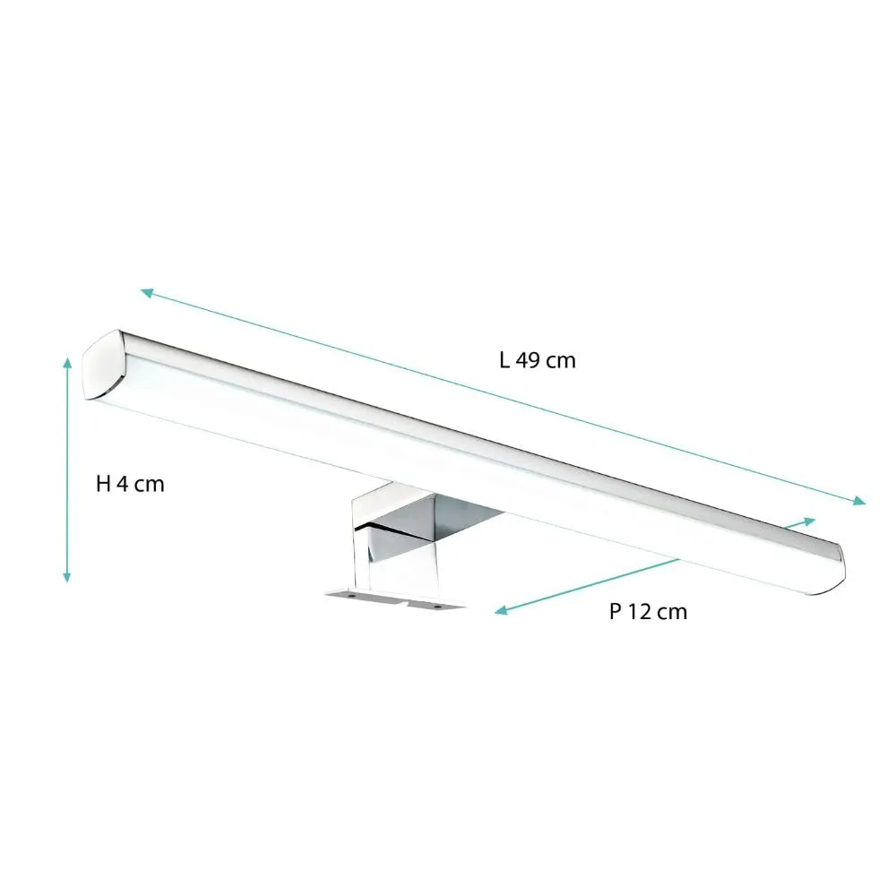 Voltman applique salle de bain 50cm chrome 10W sans télécommande