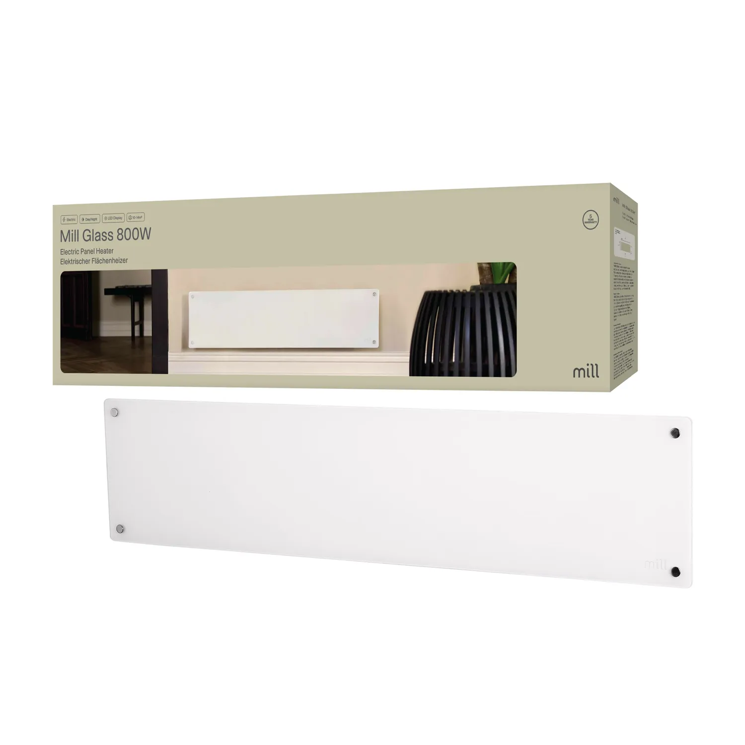Mill Glass convecteur verre 800W bas vitré