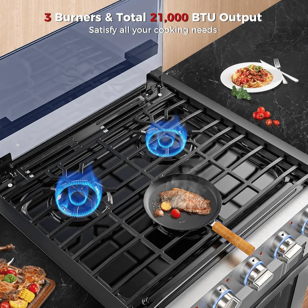 Camplux Classic 21" cuisinière gaz camping-car 3 feux + four