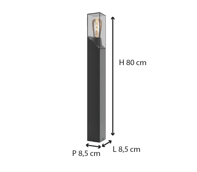 Voltman Faro VOM069353 potelet extérieur 80 cm gris IP54