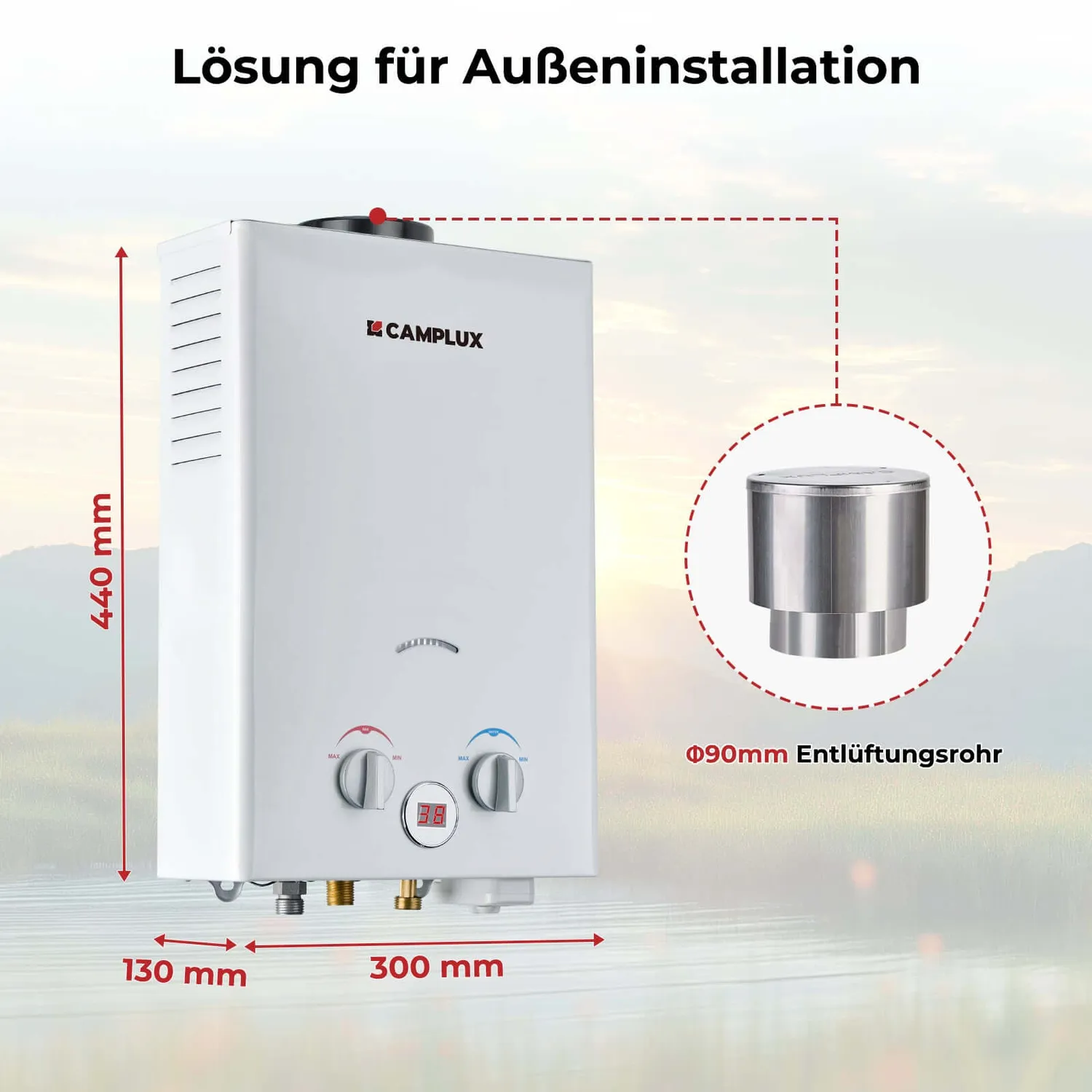 Camplux BW158C chauffe-eau gaz 6 l 50 mbar blanc